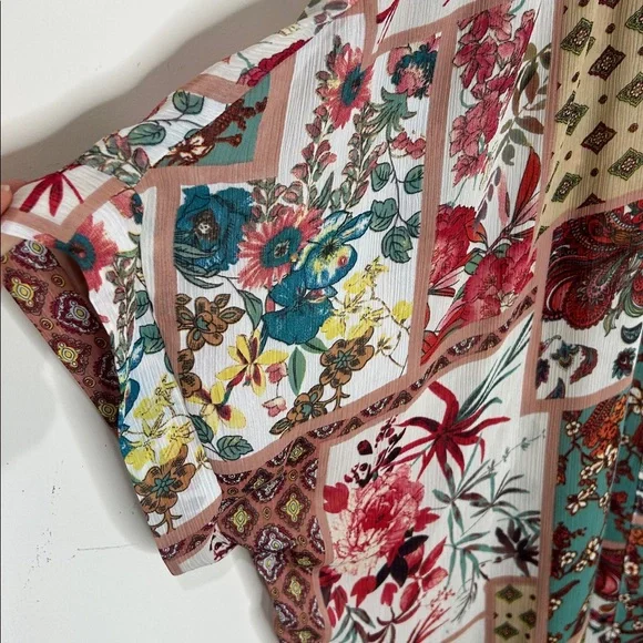 NWT UMGEE Boho Chic Floral Patchwork Pattern Kimono Size Small/Medium - Picture 6 of 14